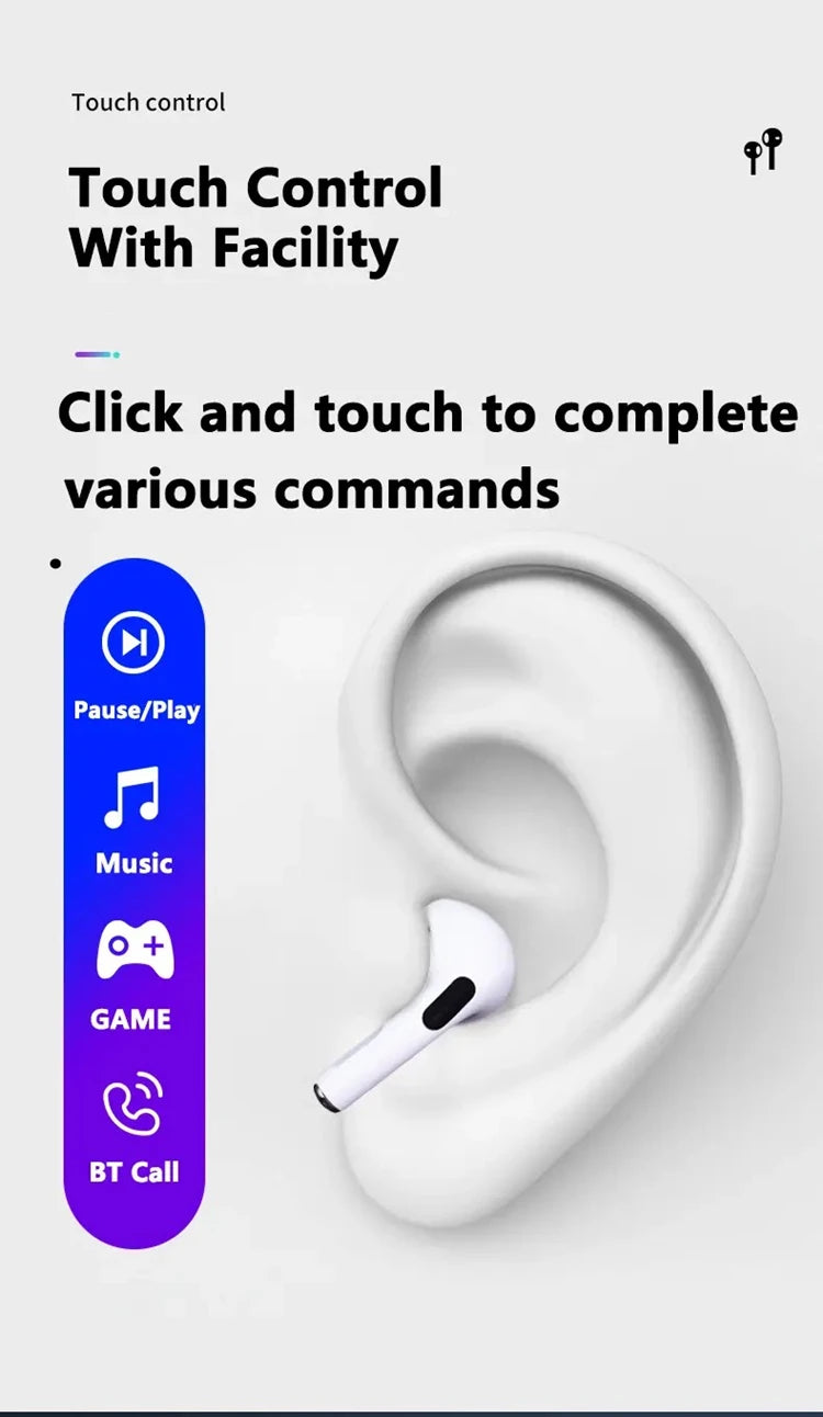 Original Air Pro True Wireless Earphones – Bluetooth HiFi Earbuds with Low Latency & Noise Reduction for iPhone & Android