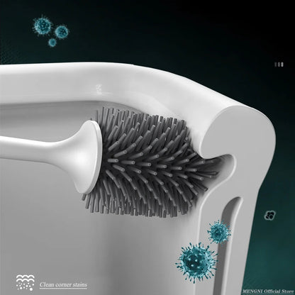Silicone Toilet Brush Cleaner - Wall Mounted Bathroom Cleaning Tool for Toilet Floor and Bathtub Care