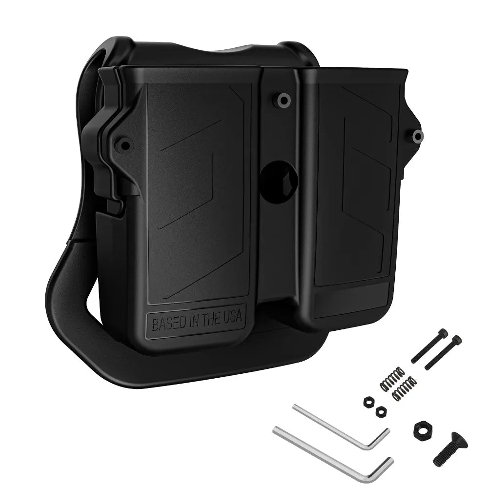 MAGORUI Universal Double Mag Holder - Pistol Magazine Holster for 9mm, 10mm, .40, .45 Double Stack Magazines