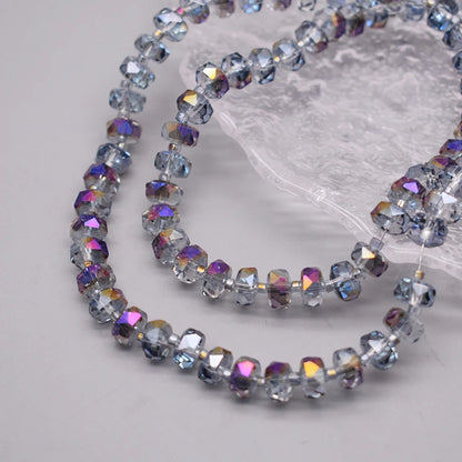8mm Crystal Glass Beads Set - 30PCS Color Wheel Faceted Round Loose Beads for DIY Jewelry Making & Bracelets