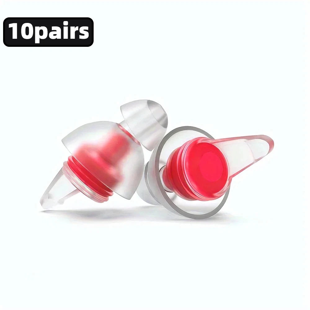 HUAK High Fidelity Silicone Ear Plugs - Reusable Noise Reduction for Sleep, Study, Work, Music, Motorcycle & Swimming