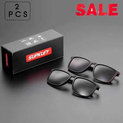 SUPKLEY Polarized Sports Sunglasses for Men – Lightweight Comfortable Square Sun Glasses with Original Case