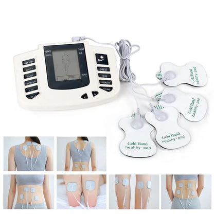 Full Body EMS Muscle Stimulator — Digital TENS Acupuncture Massager with 16 Pads and Meridian Therapy Set