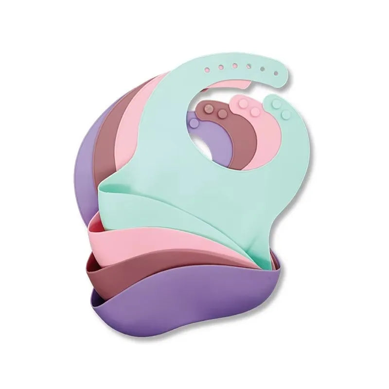 3D Waterproof Baby Bib – Cute Cartoon Animal Print, Adjustable Soft Silicone Feeding Bib for Boys & Girls