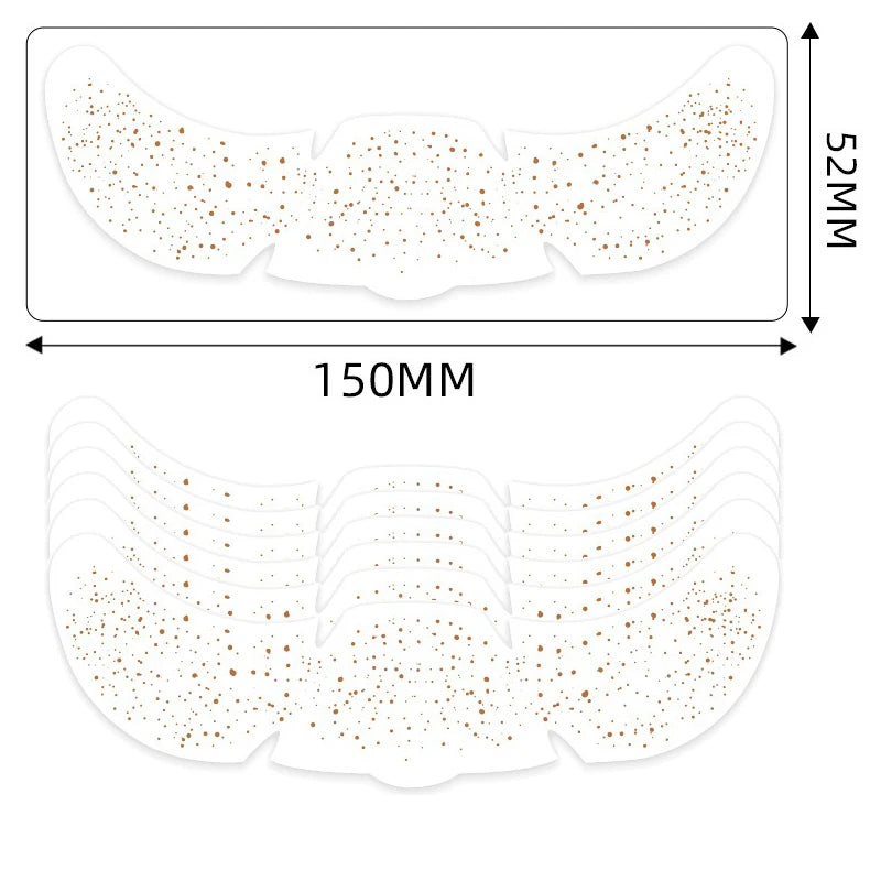 6pcs Metallic Fake Freckles Temporary Tattoos — Gold & Silver Face Stickers for Makeup and Hot Stamping