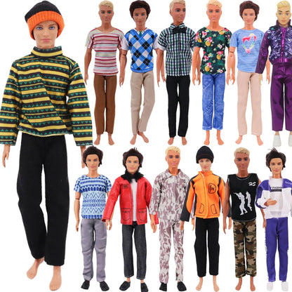 1/6 Boyfriend Doll Clothes Set — High-Quality Sparkling Top & Pants with Wool Hat for Ken Dolls