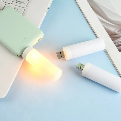 LED Atmosphere USB Light – Flame Flashing Candle Effect Book Lamp for Power Bank, Camping, and Cigarette Lighter Lighting