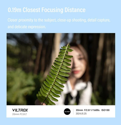 Viltrox AF 20mm F2.8 Full Frame Lens – Ultra Wide-Angle Fisheye for Sony E ZVE10, A7, A7II, A7III, Nikon Z30, Z50