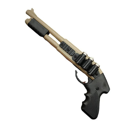 Mini Alloy Rubber Band Rifle – 8-Burst Toy Gun Pistol Model Ornament | Fun Christmas Gift for Boys