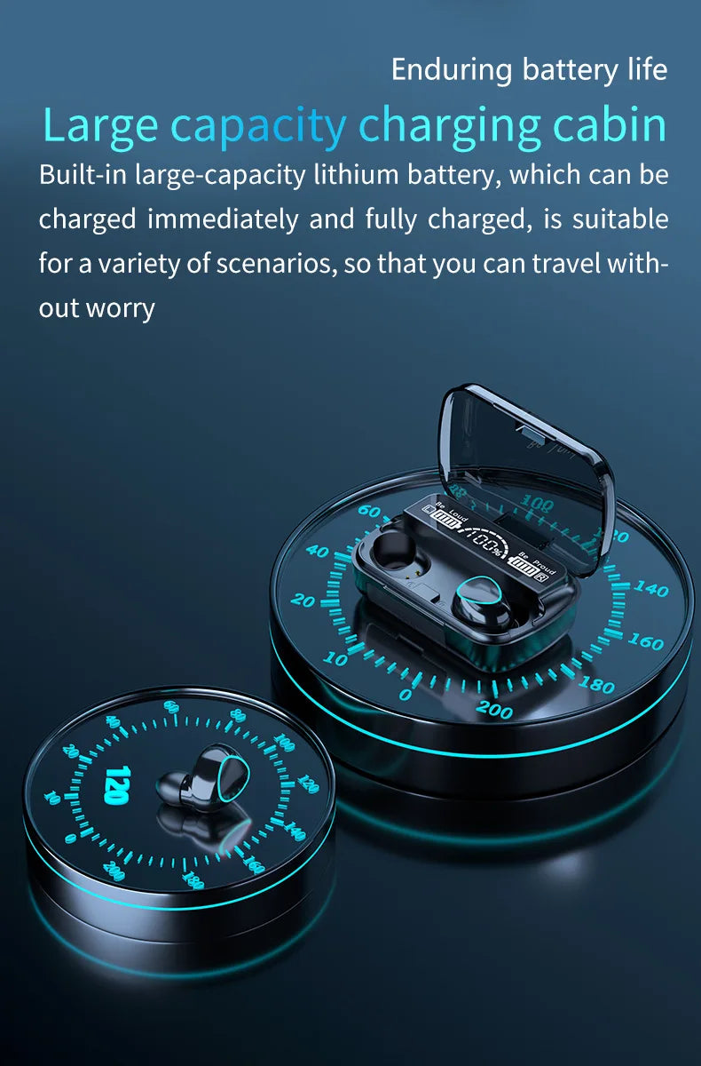 M10 Wireless Earbuds – High-Quality Bluetooth Headset for Sports, Gaming & Music with Built-in Power Bank
