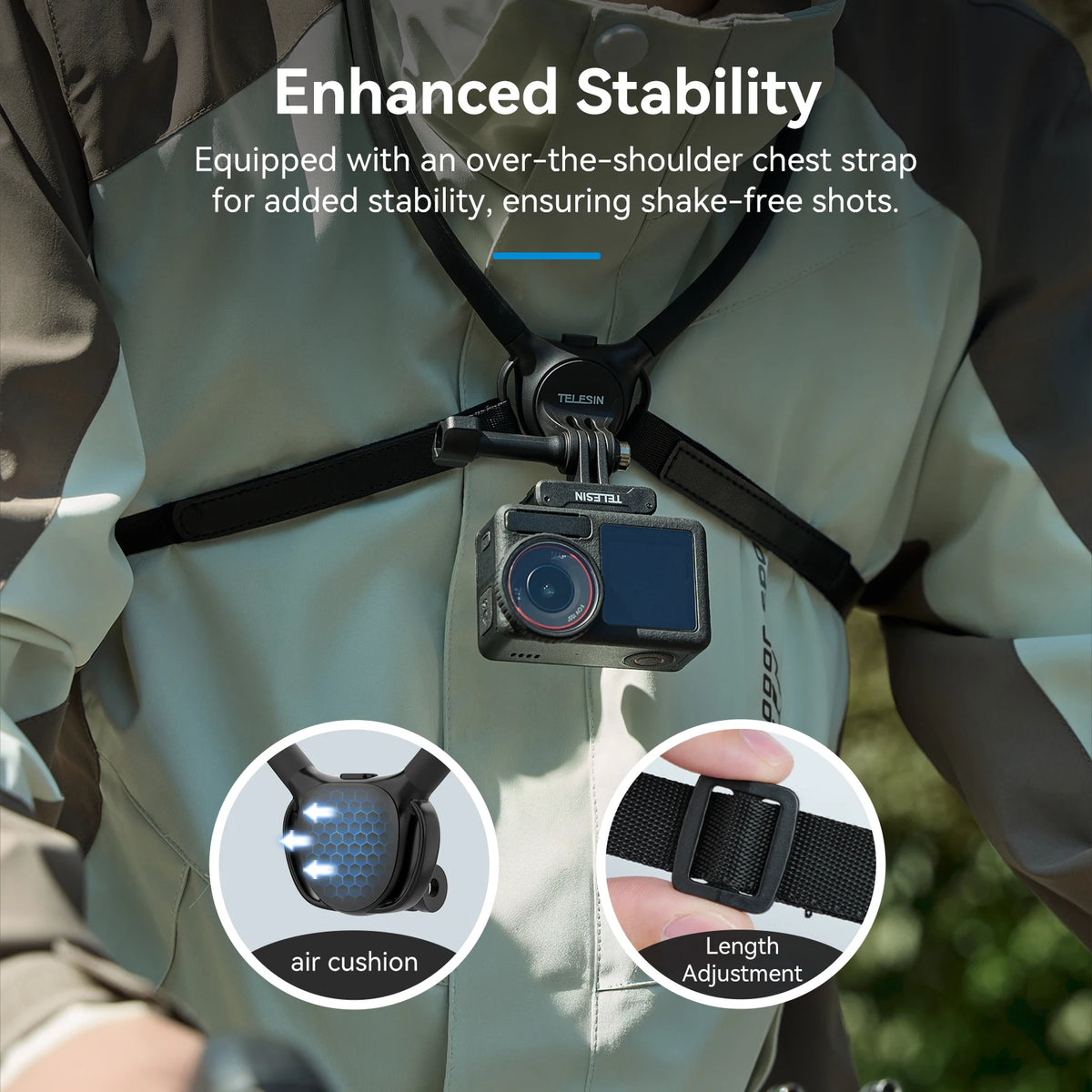 TELESIN 2-in-1 Neck Mount - Universal Phone & Action Camera Holder for GoPro, Insta360 & DJI Osmo Action