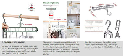 9-Hole Multi-Function Clothes Hanger Organizer – Space-Saving Folding Magic Rack for Scarves & Clothes