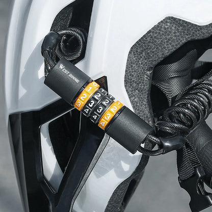 Ultimate Security: Bicycle Safety Lock with 4-Digit Combination - Anti-Theft Elasticity for Bike Helmets & Road Cycling Protection