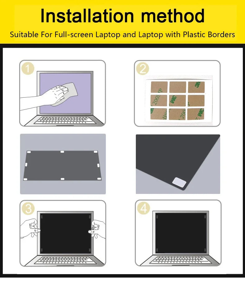 Anti-Spy Privacy Screen Protector – Matte Anti-Glare Film for 14" & 15.6" Laptops (16:9) Notebook PC
