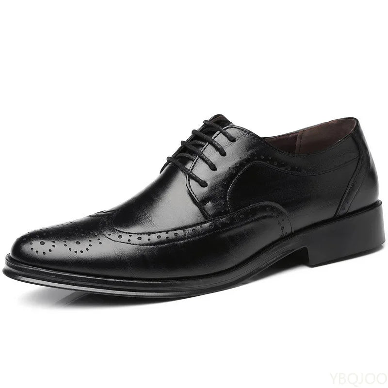 Men’s Pointed Toe Formal Shoes - Comfortable Low-Cut Office, Wedding and Daily Dress Shoes Large Size
