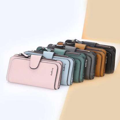 2024 Women’s Long Wallet – Custom Name Engraving, 15 Card Holders & Zippered Classic Purse
