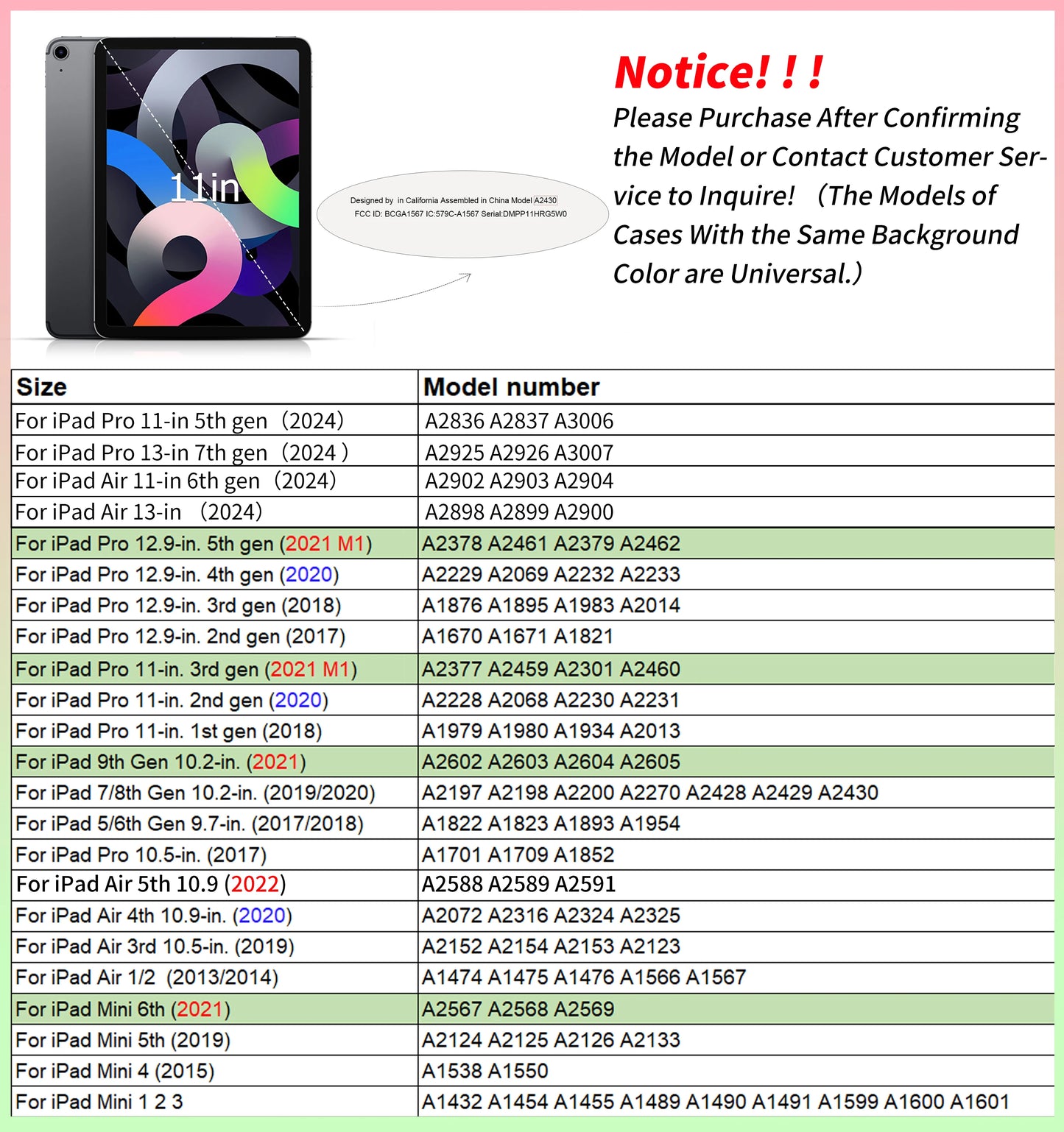 Magnetic Case for iPad 10.2, Air, Pro 11/12.9 & Mini 6 – Detachable Back Shell for 2022 Models