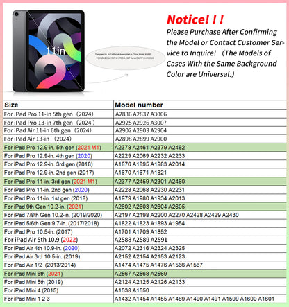 Magnetic Case for iPad 10.2, Air, Pro 11/12.9 & Mini 6 – Detachable Back Shell for 2022 Models