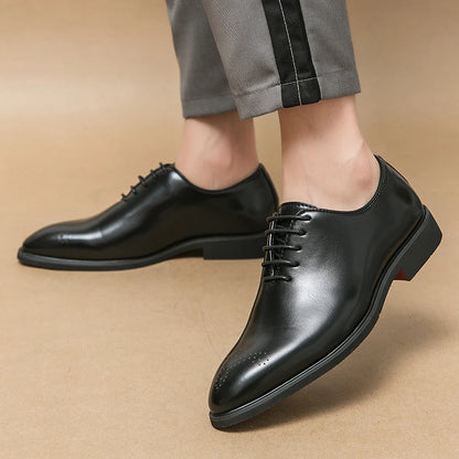 Luxury Men’s Leather Oxford Dress Shoes – High-Quality Gentleman Wedding & Office Shoes 2024