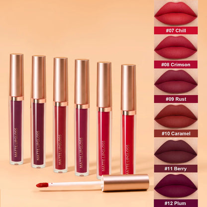 Matte Lip Gloss Set – AB Two-Pack Red Lip Gloss, Long-Lasting & Non-Staining