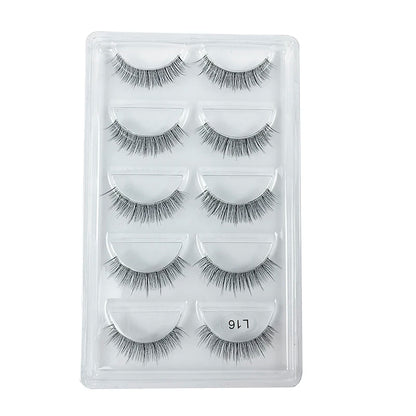 5 Pairs Manga Style Cosplay False Eyelashes – Soft Natural Short Mink Strip Lashes with Clear Band