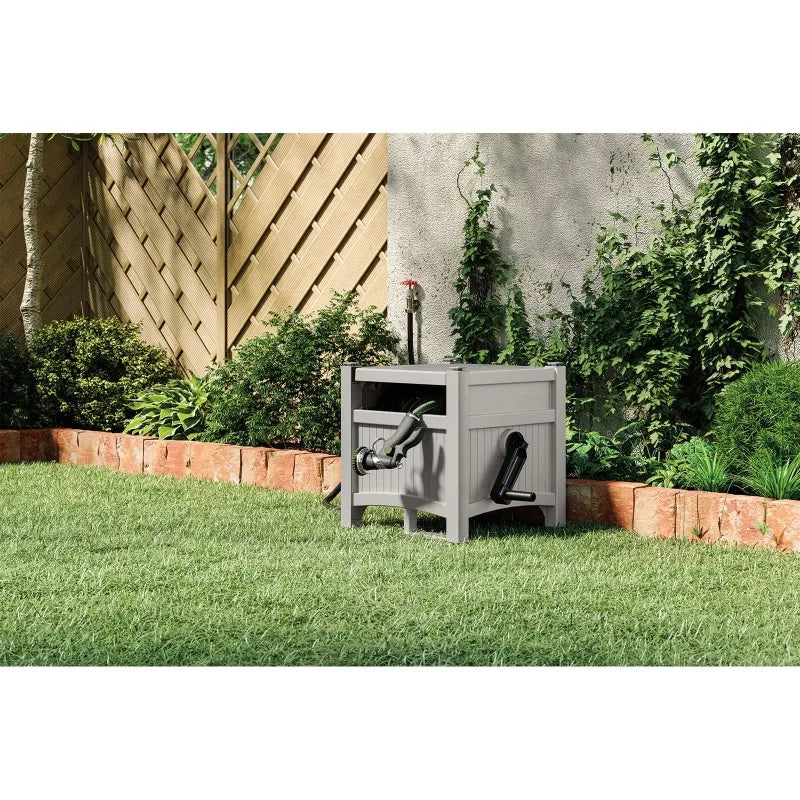 Suncast 100ft Hose Hideaway Reel – Gray Garden Hose Storage Solution