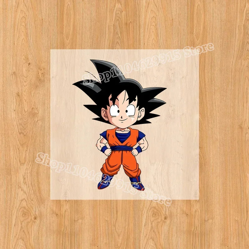 Dragon Ball Goku Heat Transfer Sticker – DIY Anime Iron-On Patch for T-Shirts & Sweatshirts
