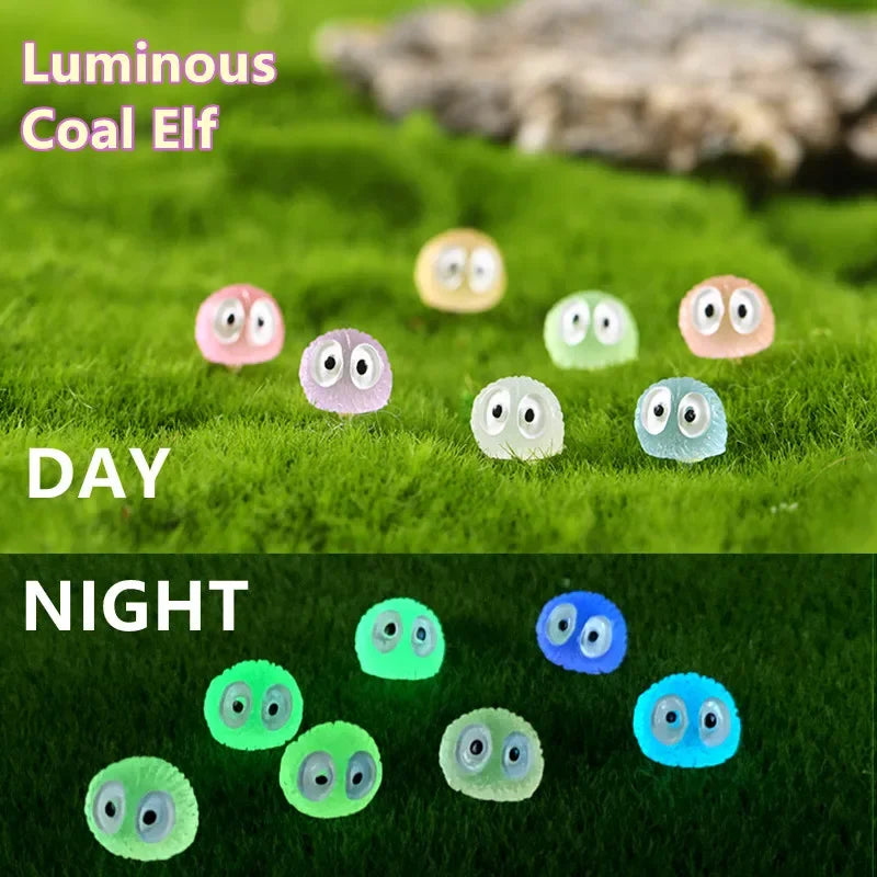 20Pcs Luminous Mini Figurines – Glowing Briquettes, Elfs, Black Ball & Duck for Fairy Garden Home Decor
