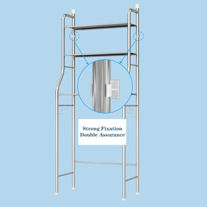 Metal Over-The-Toilet Storage Rack – Bathroom Organizer with Towel Hooks & Toilet Paper Holder