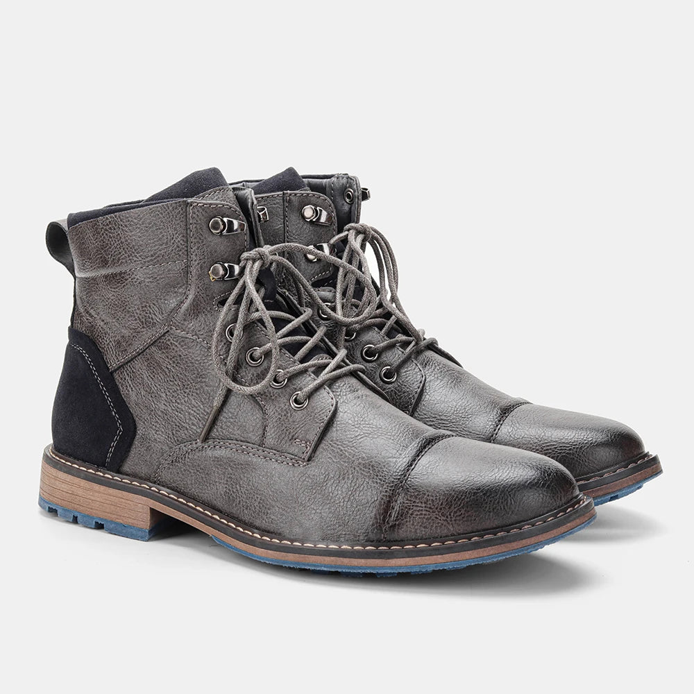 Men's Leather Ankle Boots – Brand Boot Size 7-13, Model #AL605