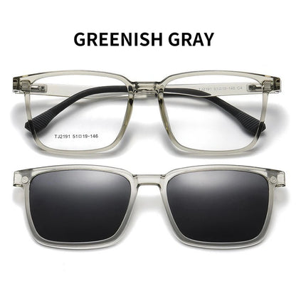 VICKY Flip-Up Magnetic Clip-On Prescription Sunglasses - TR90 Polarized Myopia Glasses Night Vision Reading Eyewear for Men & Women