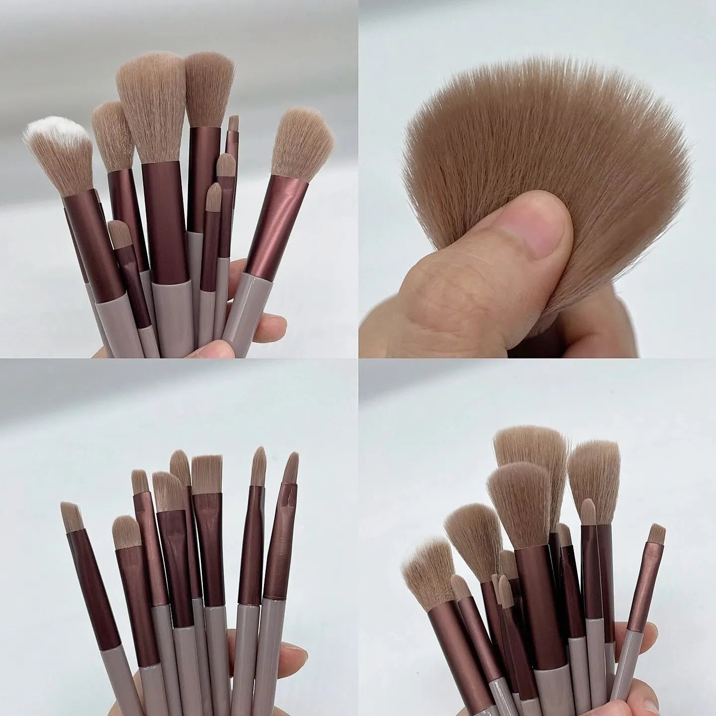 13 PCS Makeup Brushes Set - Eye Shadow Foundation, Cosmetic Brush for Eyeshadow, Blush, Beauty Soft Make Up Tools with Bag