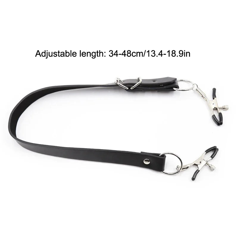 Black Leather BDSM Body Harness - Adjustable Adult Bondage Restraint & Fetish Accessory Set