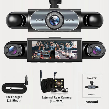 4-Channel 360° Dash Cam - Car Video Recorder with Night Vision, Parking Monitor & Loop Recording