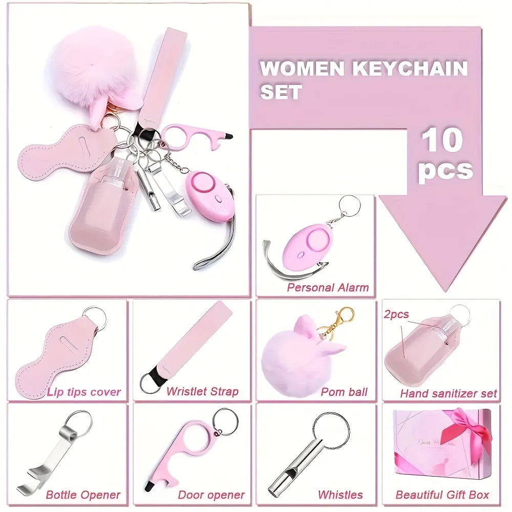 Women's Personal Safety Keychain Alarm Set - Full Protective Keychain Accessories with Personal Alarm for Enhanced Security