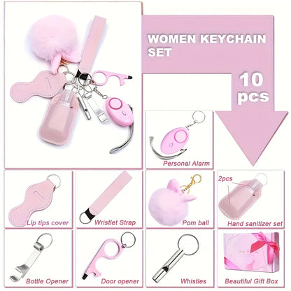 Women's Personal Safety Keychain Alarm Set - Full Protective Keychain Accessories with Personal Alarm for Enhanced Security