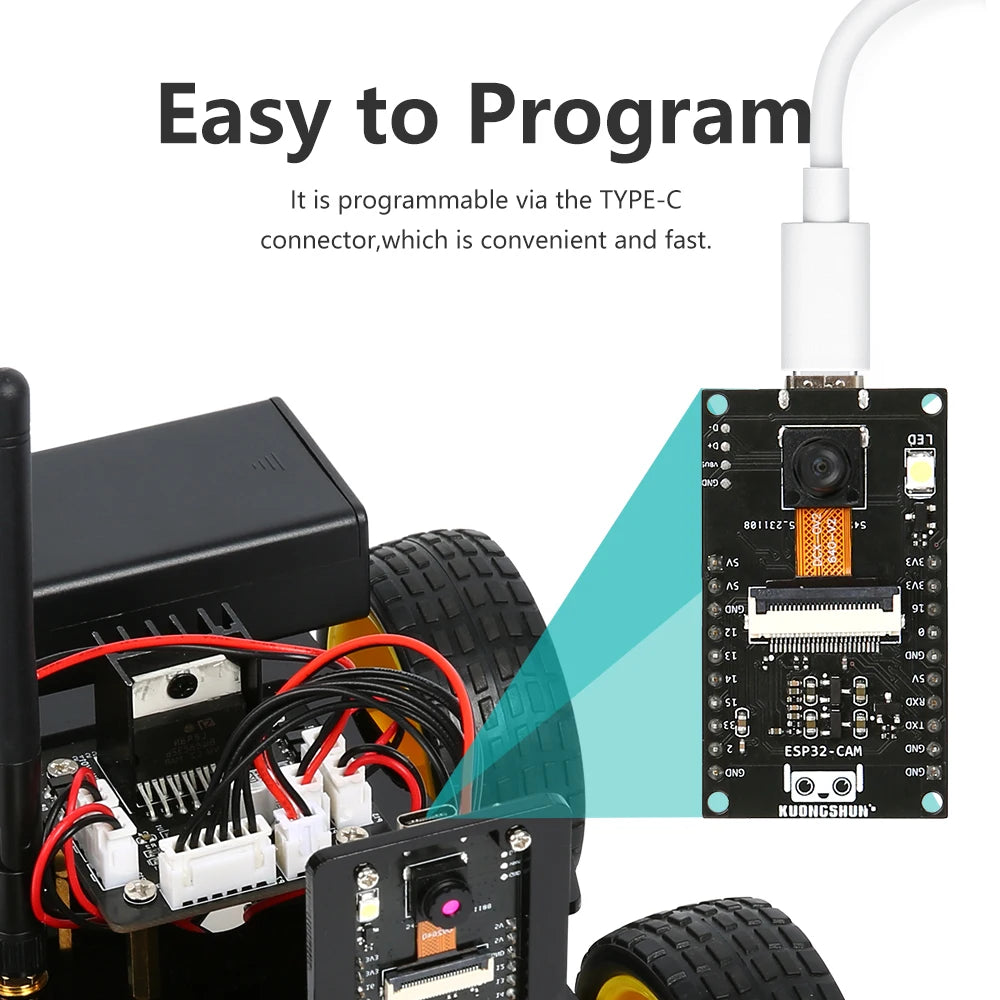 4WD ESP32 Smart Robot Car Kit - WiFi Camera Arduino Programming & Coding Learning Robot