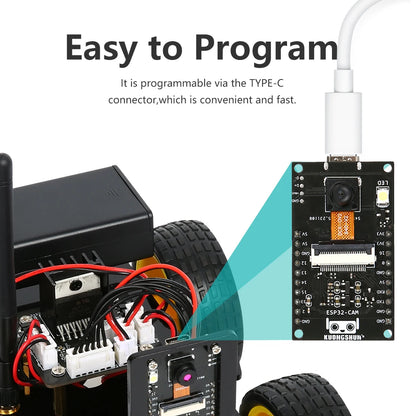 4WD ESP32 Smart Robot Car Kit - WiFi Camera Arduino Programming & Coding Learning Robot