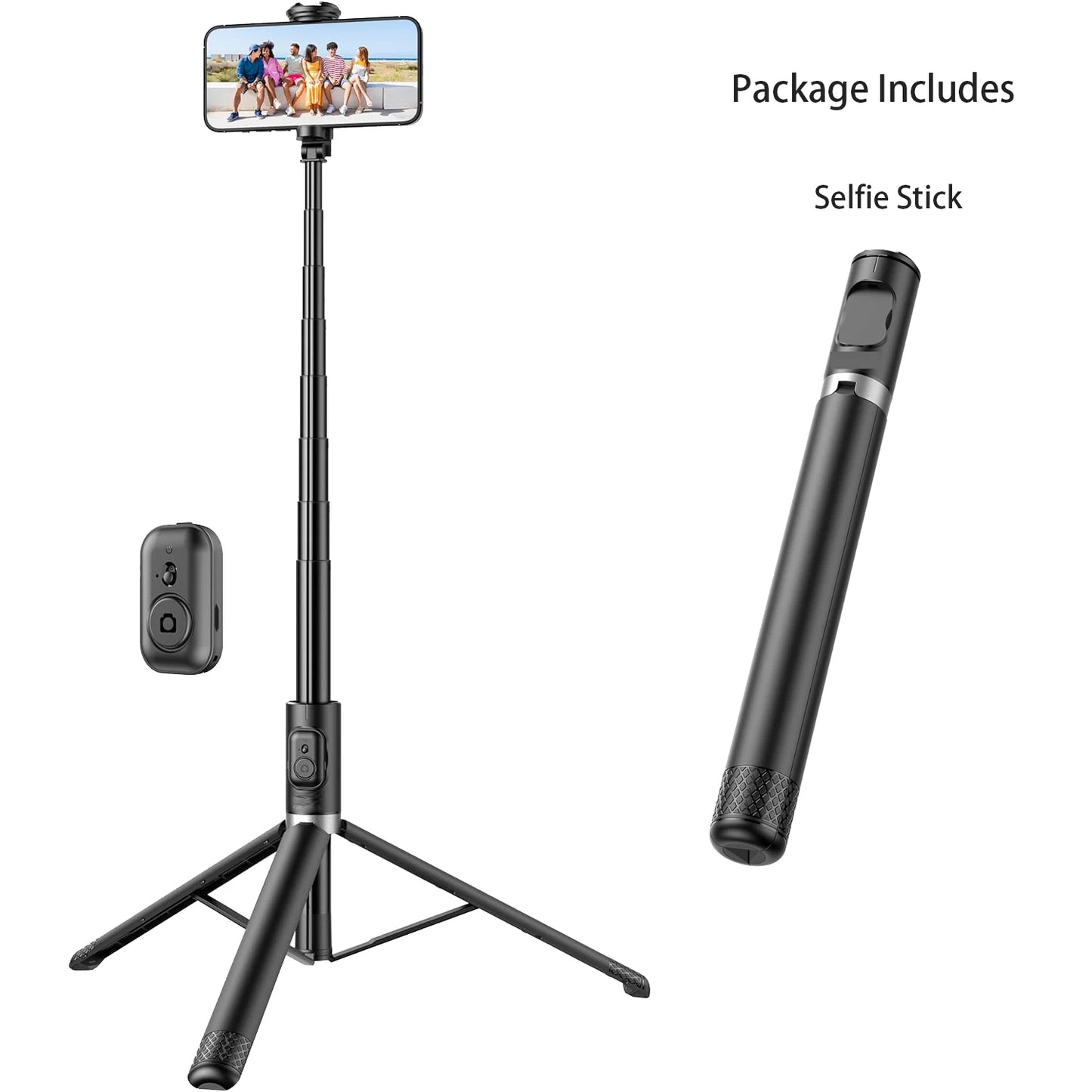Selfieshow Wireless Selfie Stick – 72 Inch Portable Aluminum Alloy Tripod with Bluetooth Remote for iOS & Android Phones