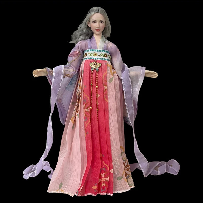 30cm 1/6 Doll Clothes – Style Printed Hanfu Outfit for 12" Female Action Figure Toy