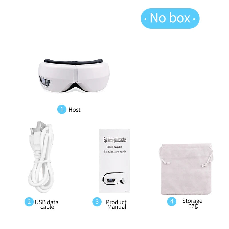 6D Smart Eye Massager – Vibration & Airbag Compression, Bluetooth Music Eye Care Glasses for Fatigue Relief