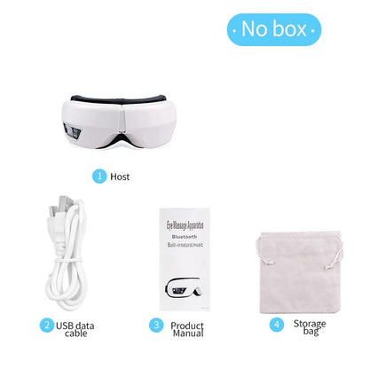 6D Smart Eye Massager — Vibration & Hot Airbag Compress, Bluetooth Music Eye Massage Glasses for Relaxation & Fatigue Relief