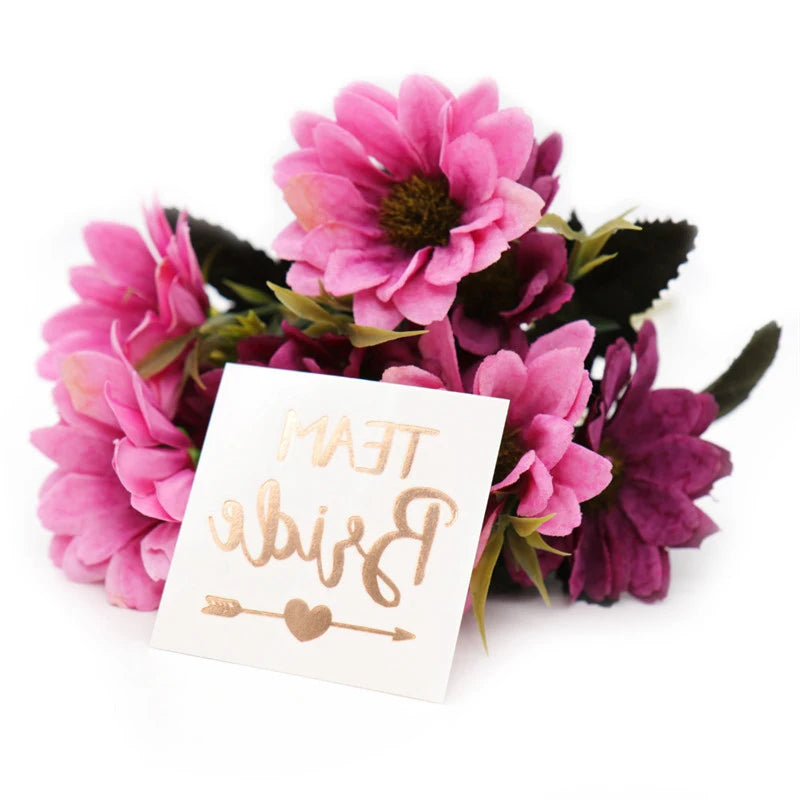 10pcs Hen Party Temporary Tattoo Set - Team Bride Stickers for Waterproof Wedding Decor