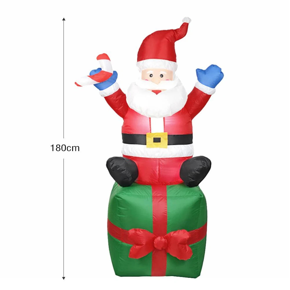 Christmas Inflatable Decoration – Glowing Snowman, Penguins & Santa Claus with Built-in LED for Indoor and Outdoor Xmas Party Yard