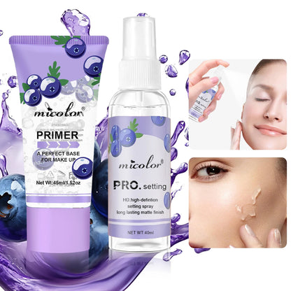 Makeup Primer & Setting Spray Set - Pore-Blurring Base and Long-Lasting Makeup Finish