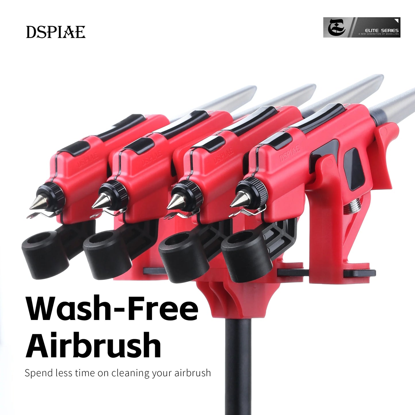 DSPIAE PT-AB Wash-Free Airbrush – Quick Color Change Tool with Marker Rack for Scale Model Painting, DIY & Hobby Crafts