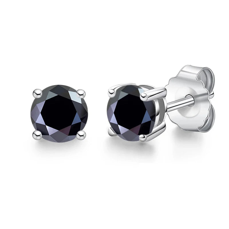 Real Moissanite Diamond Stud Earrings 0.1–3CT – S925 Silver, Platinum Plated Wedding & Bridal Jewelry, GRA Certified