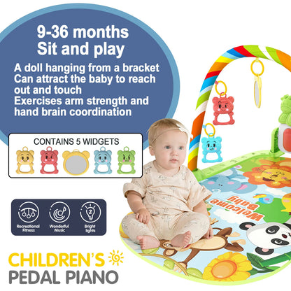 Children’s Pedal Piano — Early Education Music Toy with Light-Up Crawling Mat for Baby Music & Fitness