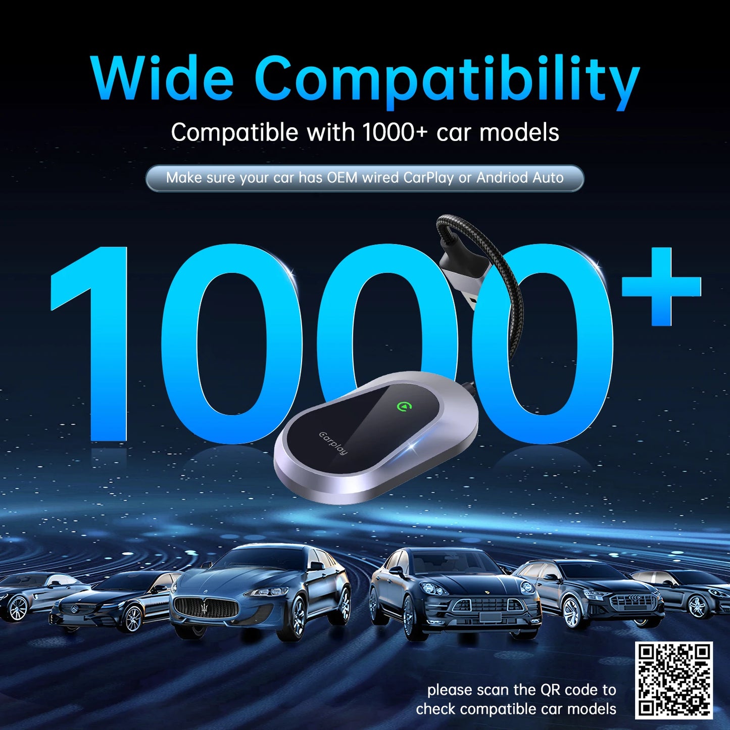 2025 Upgrade Wireless CarPlay & Android Auto AI Box – Dual-Band WiFi Bluetooth Auto Connect for iPhone & Android