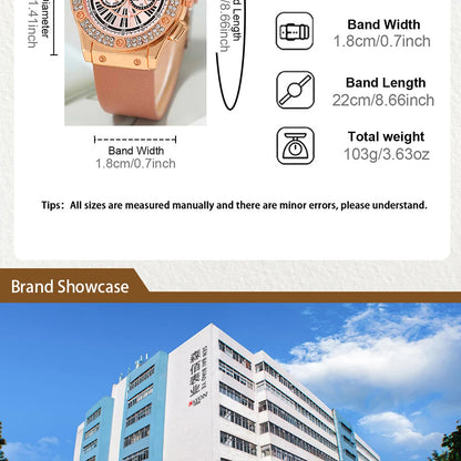 3PCS Women’s Casual Leather Watch Set – Quartz Wristwatch, Heart Bow Wallet, Glasses & Sunglasses Clock Montre Femme